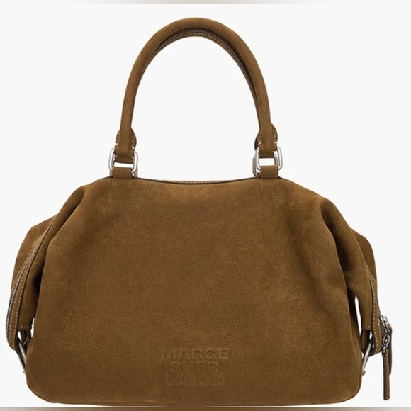 Marge Sherwood Nubuck Dumpling Tote In Chestnut - Picture 2 of 10